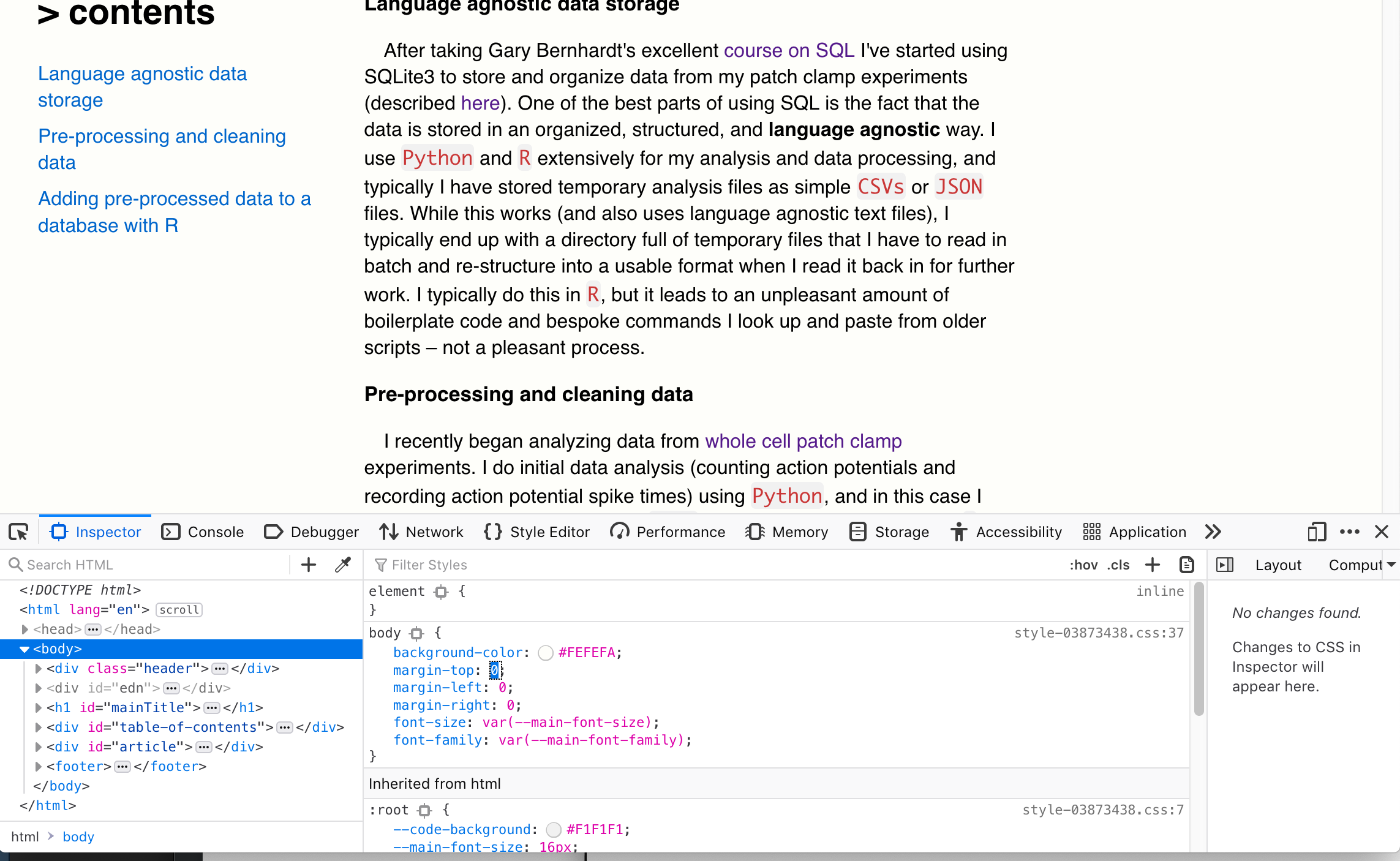 "CSS editing in firefox devtools"